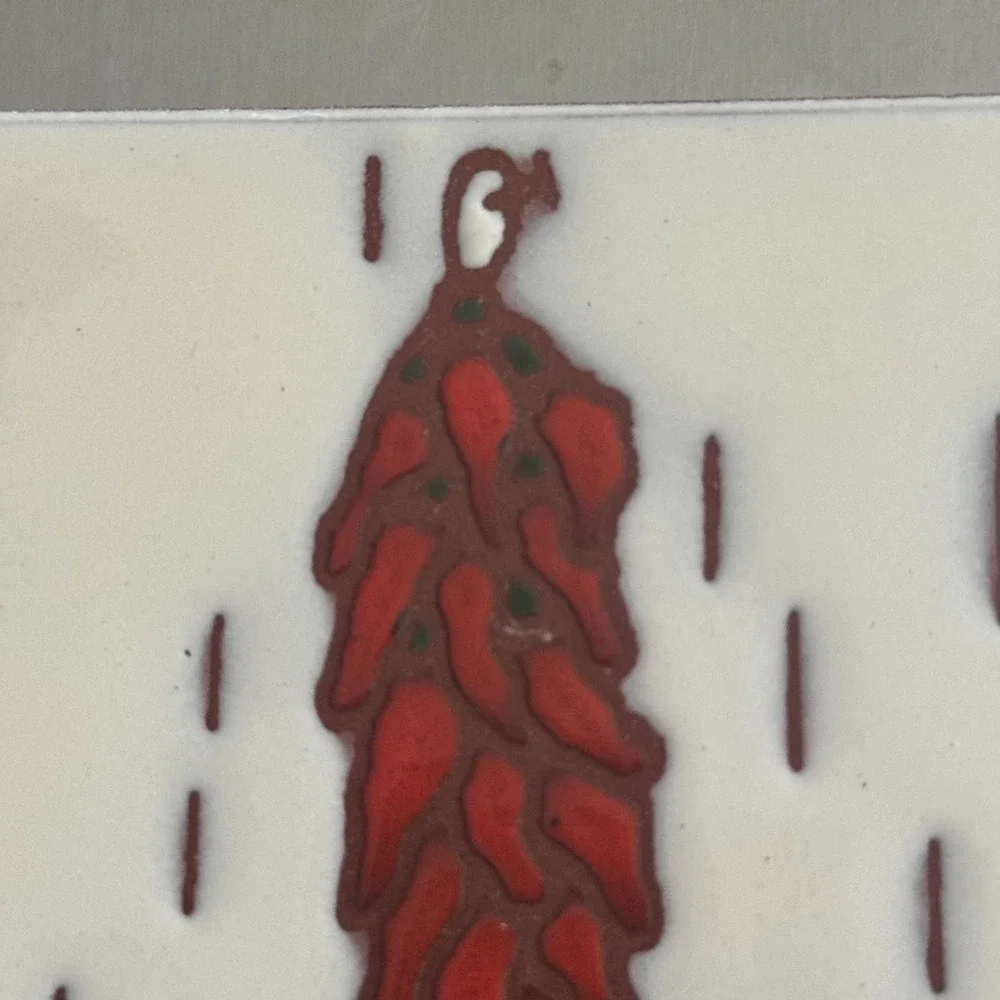 Vintage Italian Cottoveneto Red‎ Chili Pepper Ceramic Tile Coaster Set of 4